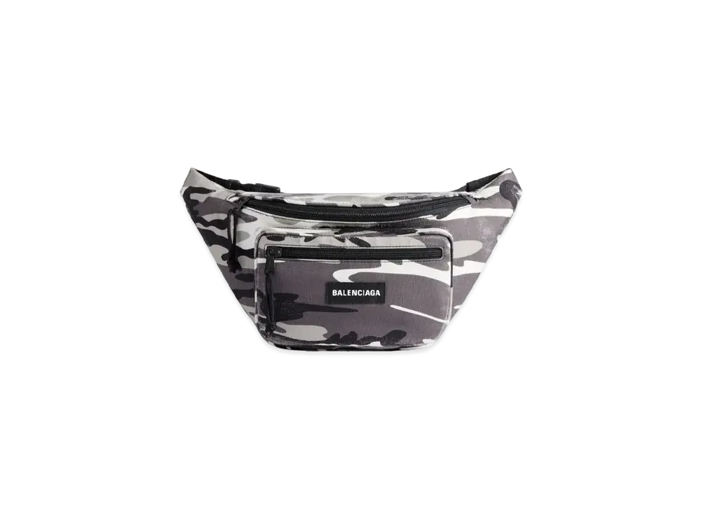 BALENCIAGA Explorer Camo Pattern Belt Bag "Grey"