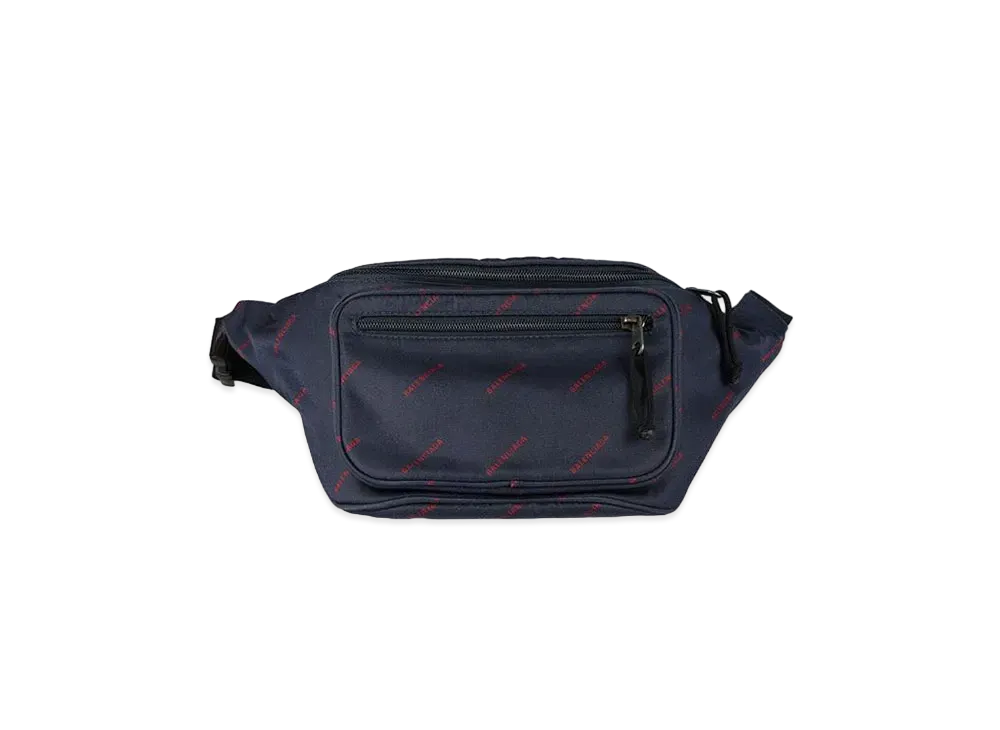 BALENCIAGA Explorer Logo Belt Bag "Blue/Red"