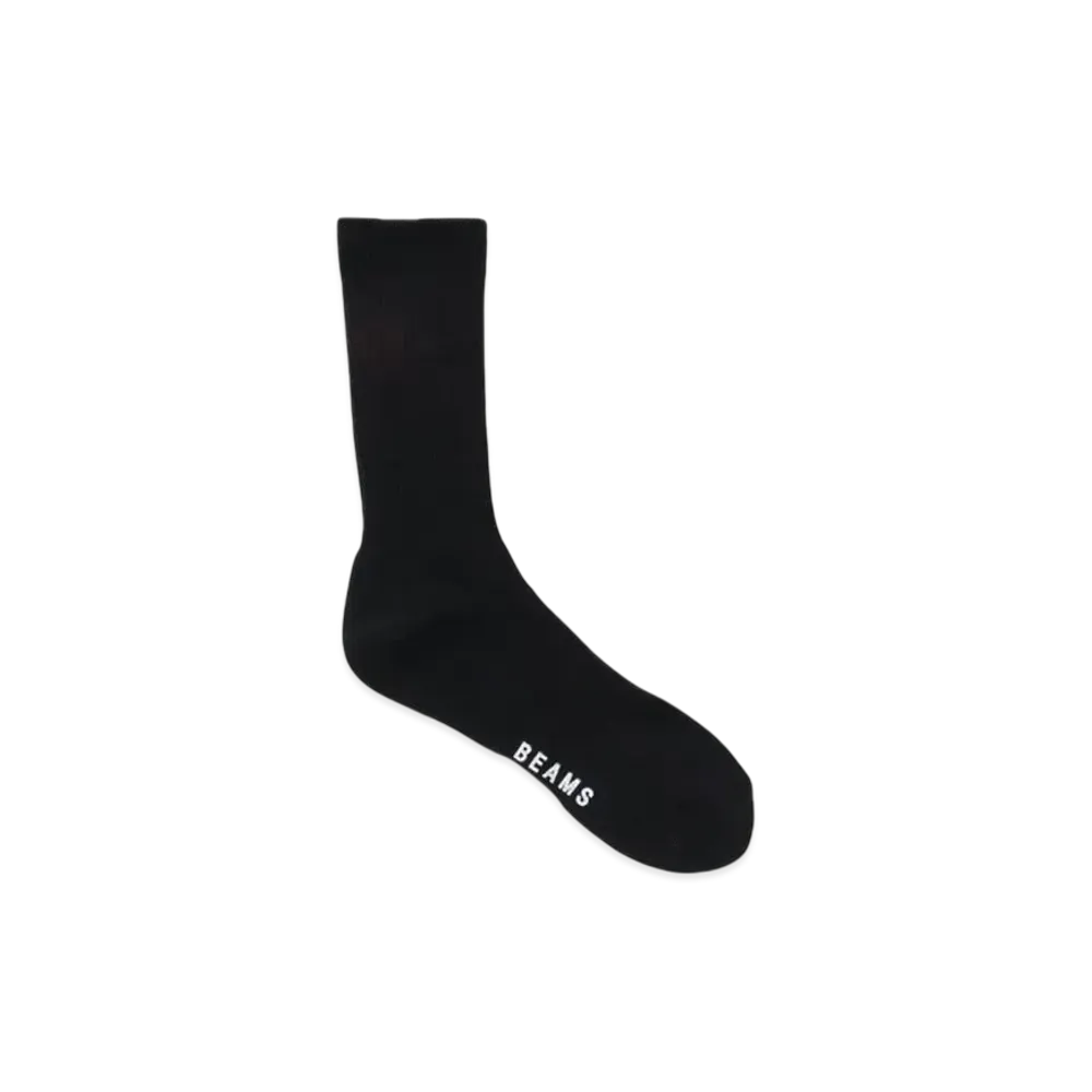 BEAMS Pile Tapered Crew Socks "Black"