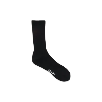BEAMS Pile Tapered Crew Socks "Black"