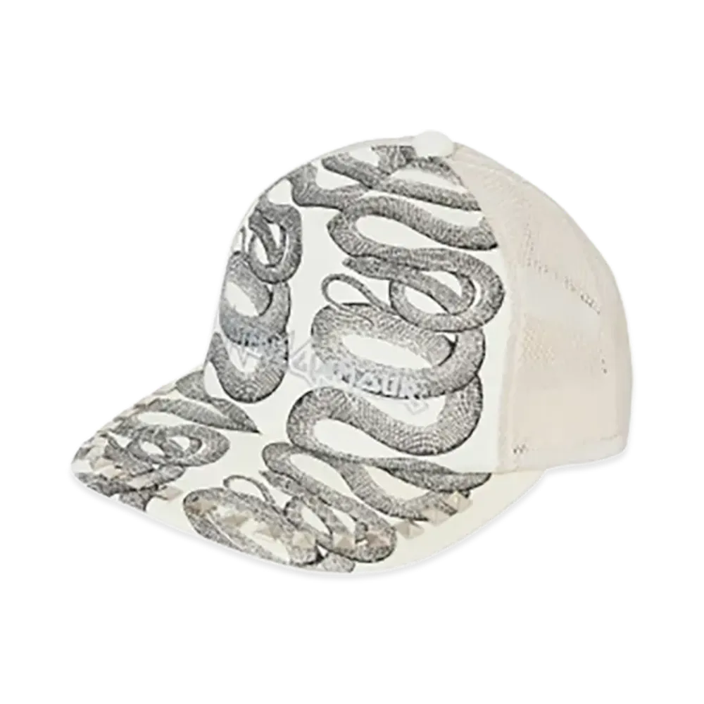 HYSTERIC GLAMOUR Snake Loop Studded Mesh Cap "White"