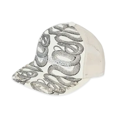 HYSTERIC GLAMOUR Snake Loop Studded Mesh Cap "White"