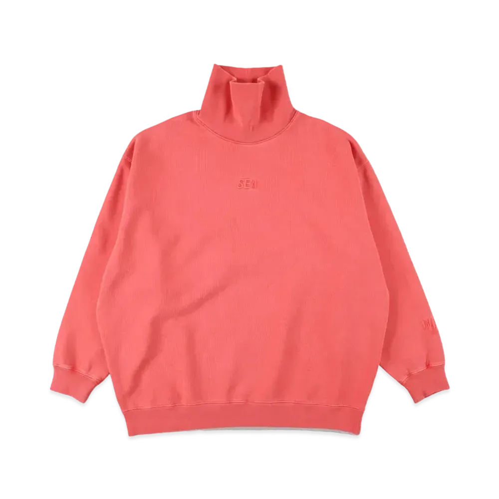 WIND AND SEA SEA (PIGMENT-DYE) TURTLE NECK SWEAT SHIRT "Red"