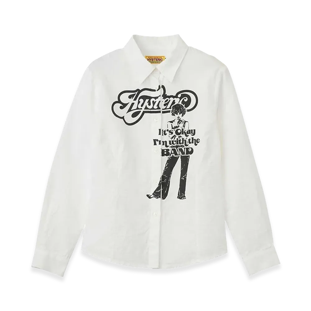 HYSTERIC GLAMOUR I'm With The Band Compact Shirt "White"