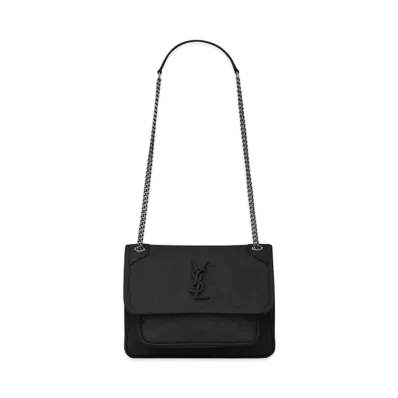 Saint Laurent Niki Baby In Crinkled Vintage Leather "Black"