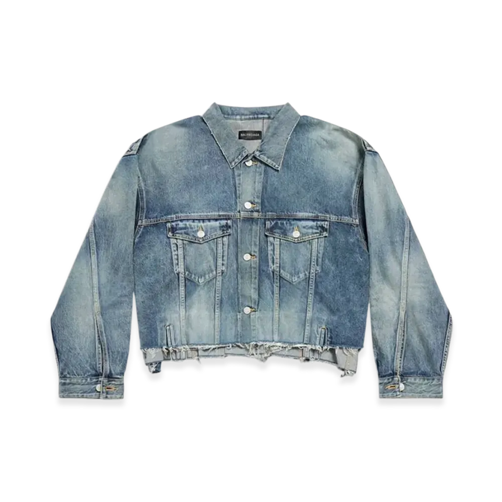 BALENCIAGA Women's Deconstructed Jacket "Light Blue"
