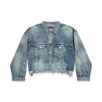BALENCIAGA Women's Deconstructed Jacket "Light Blue"