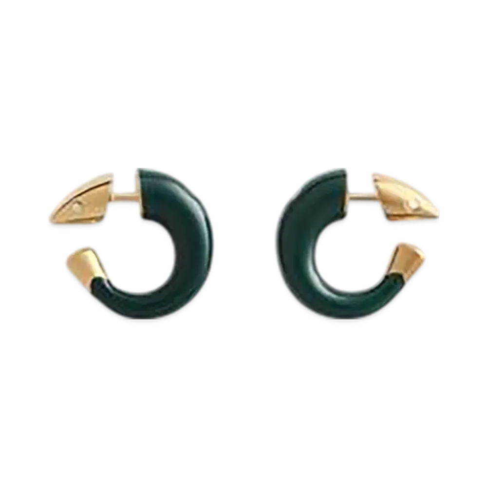 Bottega Veneta Sardine Earrings "Dark Green"