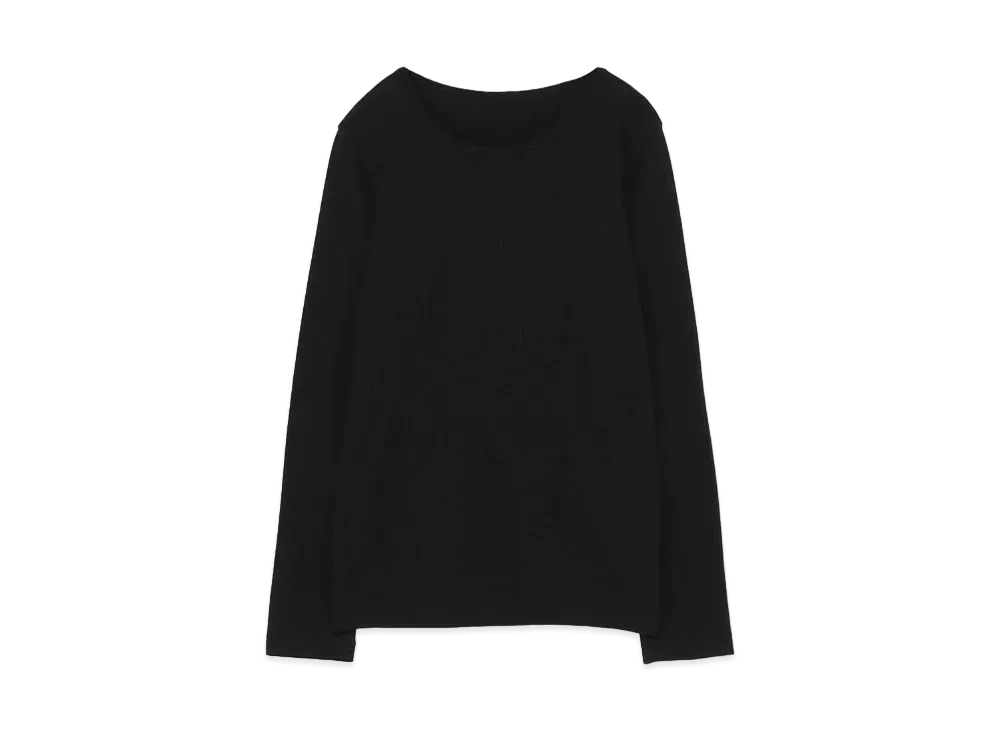 Yohji Yamamoto Y's SOFT PLAIN STITCH ROUND NECK LONG SLEEVE T "Black"