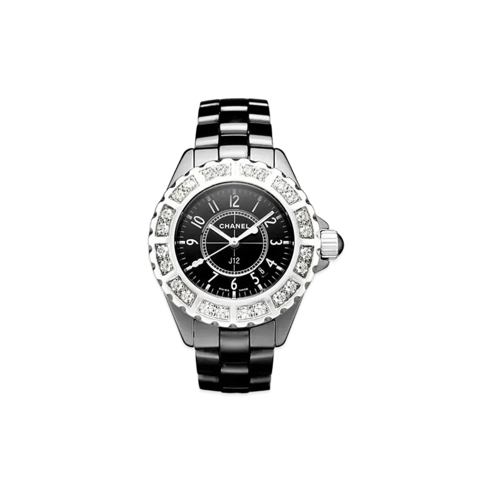 CHANEL J12 Ceramic 33mm Diamond Bezel "Black"