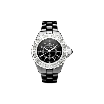 CHANEL J12 Ceramic 33mm Diamond Bezel "Black"