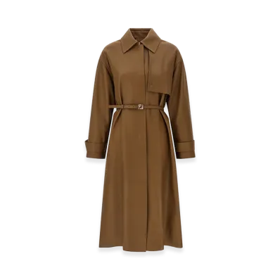 FENDI Women's Nappa Trench Coat "Brown"