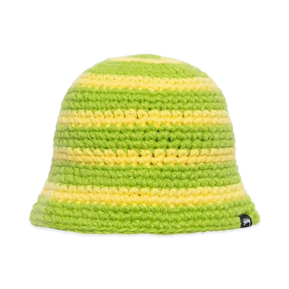 Stussy Swirl Knit Bucket Hat "Lime"