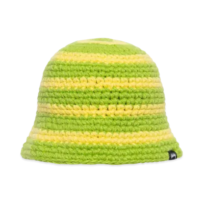 Stussy Swirl Knit Bucket Hat "Lime"