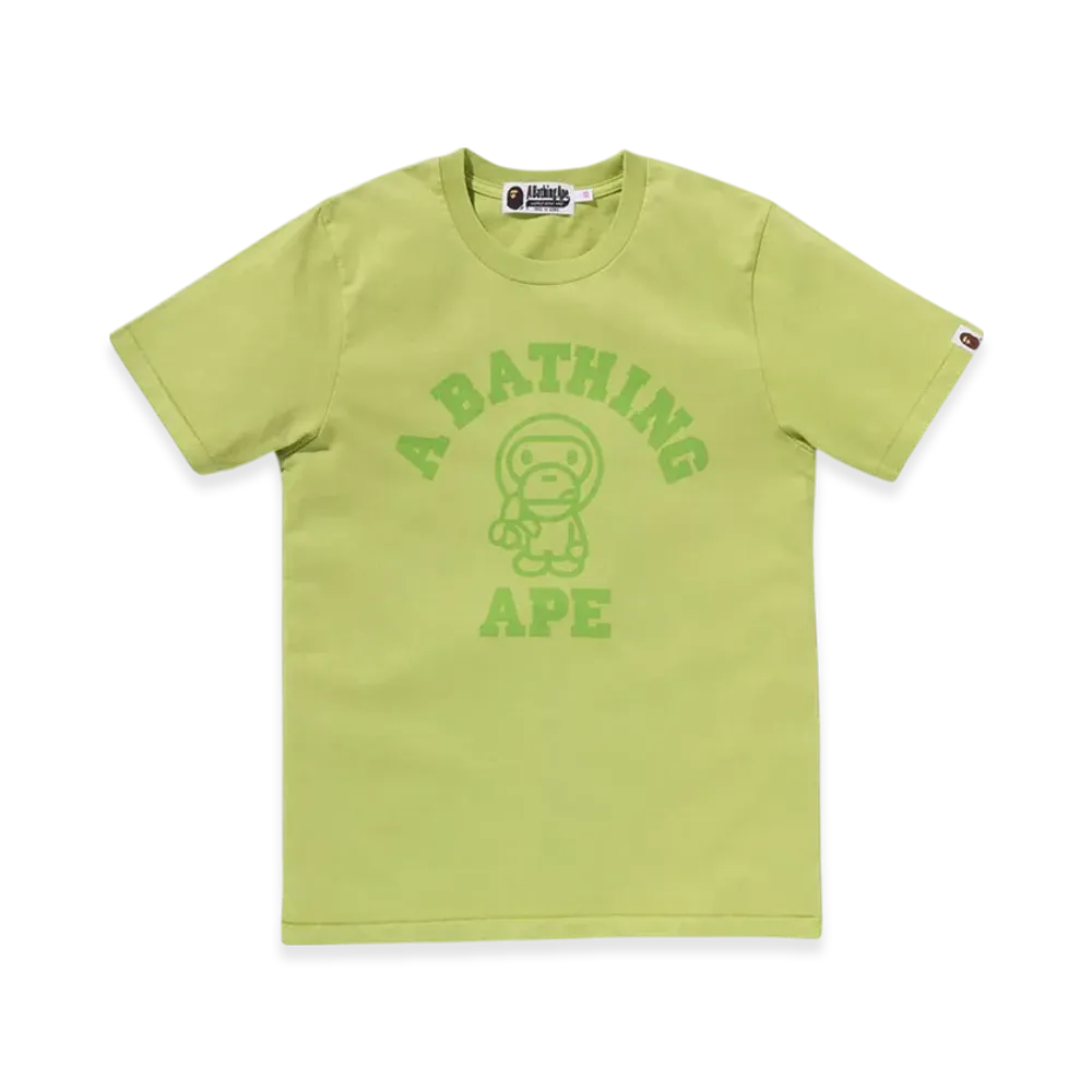 A BATHING APE Overdye Milo College Tee "Green"