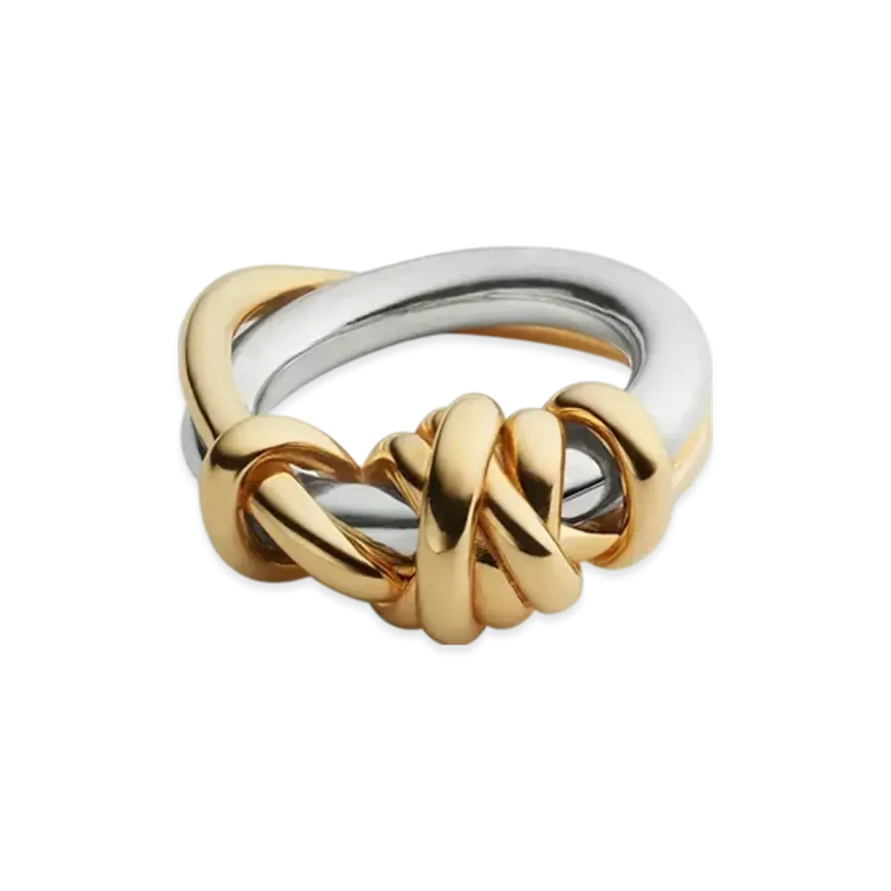 Bottega Veneta Knot Ring "Silver/Yellow Gold"
