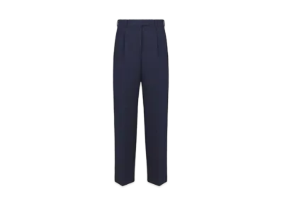 Dior Pants Wool and Cotton Blend Tweed "Blue"