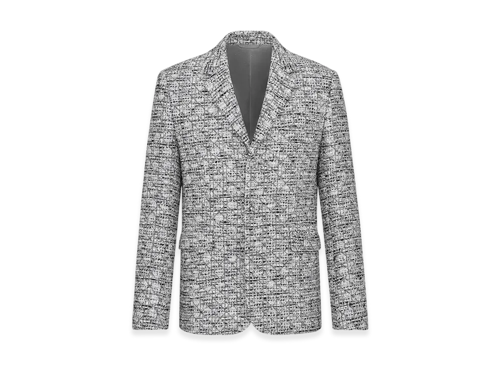 Dior Tweed Blend Three-Button Jacket "Gray"