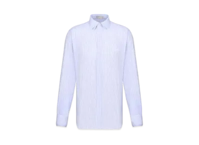 Dior Christian Dior Couture Shirt Cotton Poplin with Stripes "White/Blue"