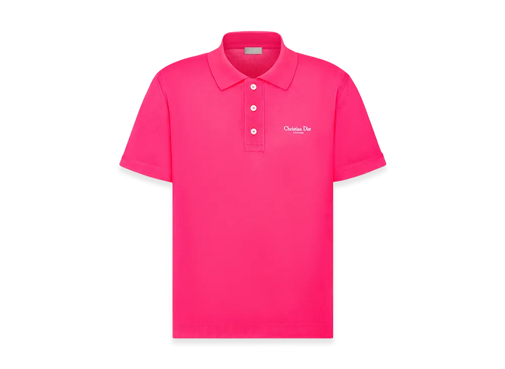 Dior Christian Dior Couture Polo Shirt Technical Pique "Fluorescent Pink"