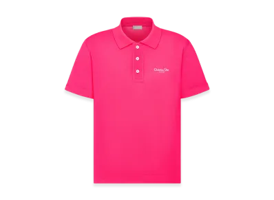 Dior Christian Dior Couture Polo Shirt Technical Pique "Fluorescent Pink"