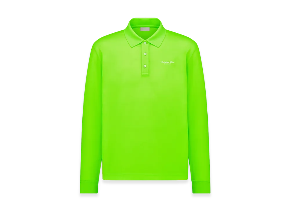 Dior Christian Dior Couture Technical Pique Polo Shirt "Fluorescent Green"