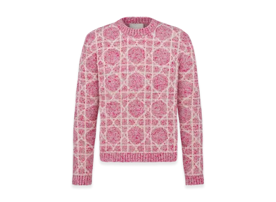 Dior Cannage Sweater Cashmere Blend Jacquard "Pink/Beige"