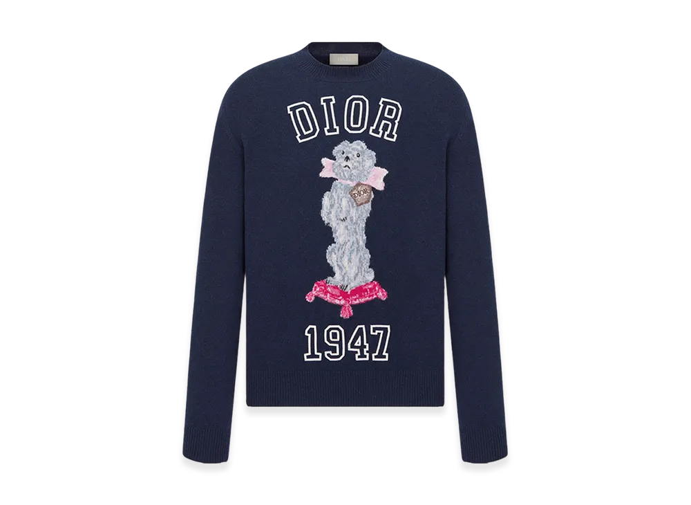 Dior Bobby Cashmere Jacquard Sweater "Blue"