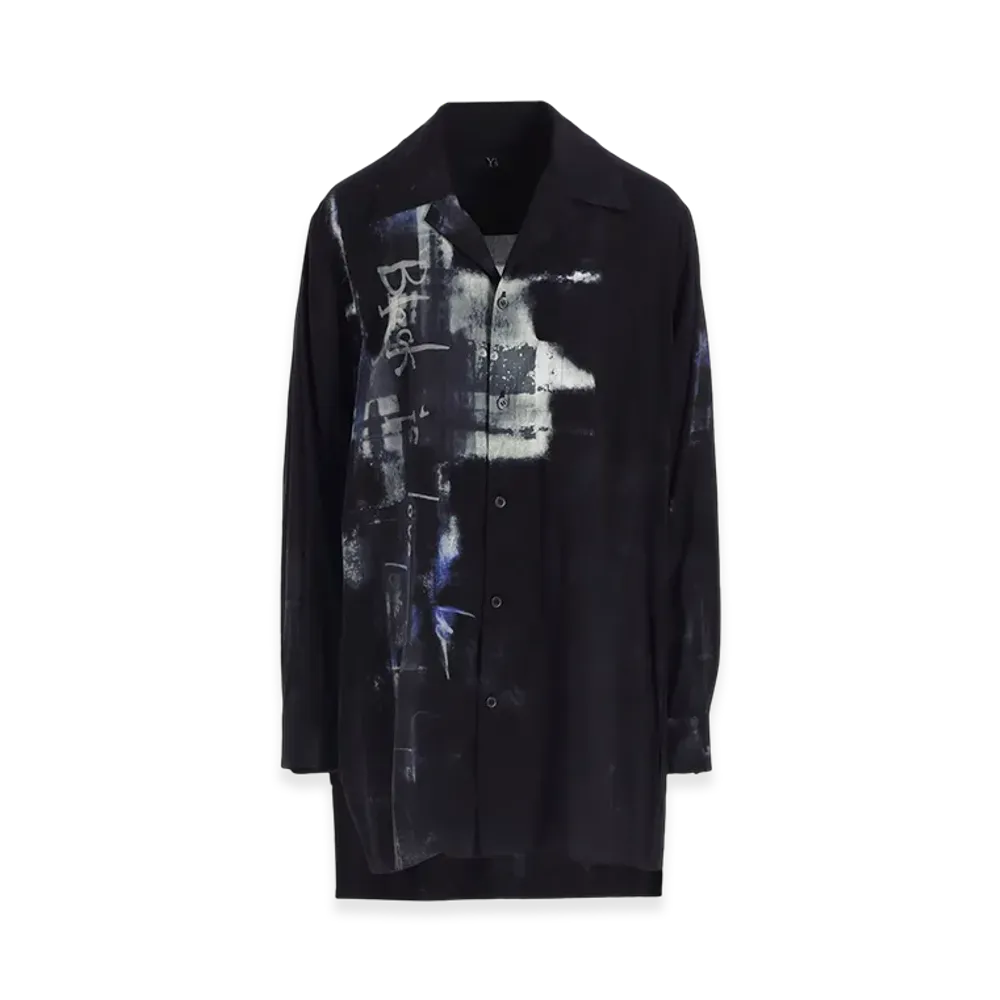 Y's "Black Is Love" Print Shirt "Black"