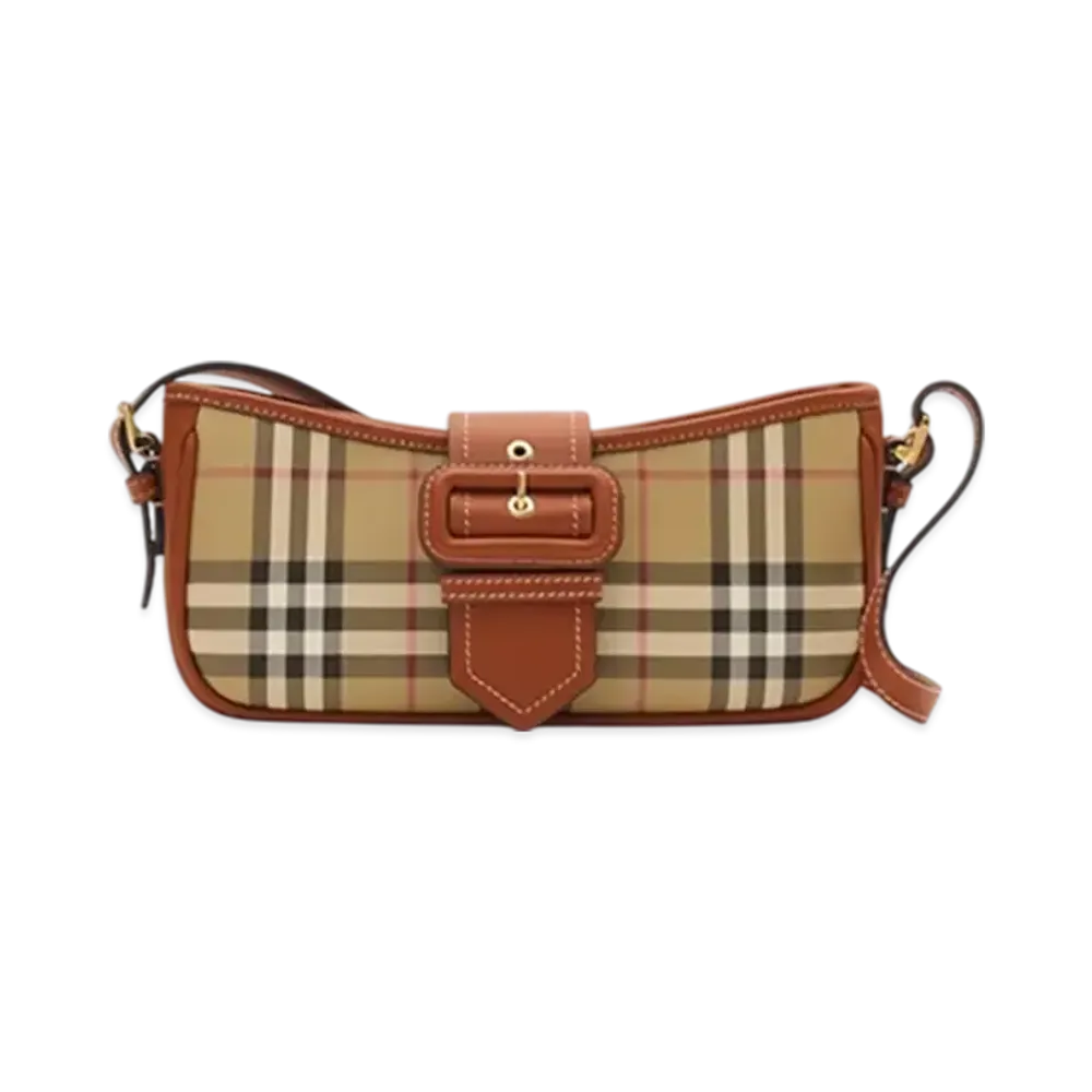 Burberry Check Sling Bag "Archive Beige/Briar Brown"
