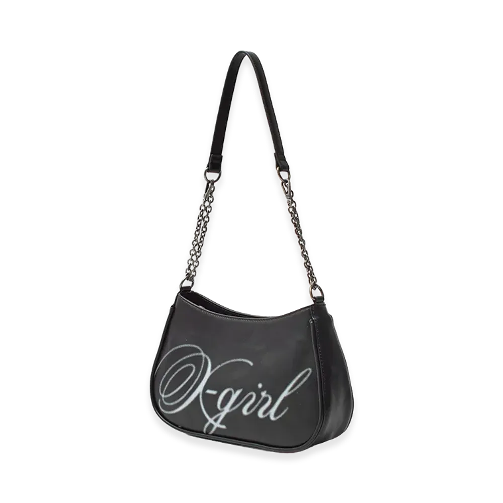X-Girl Women's Spray Script Logo Shoulder Bag "Black"