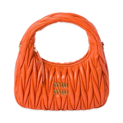 MIUMIU Wander Matelasse Nappa Leather Hobo Bag "Orange"