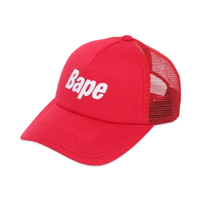 A BATHING APE Bape Logo Mesh Cap "Red"