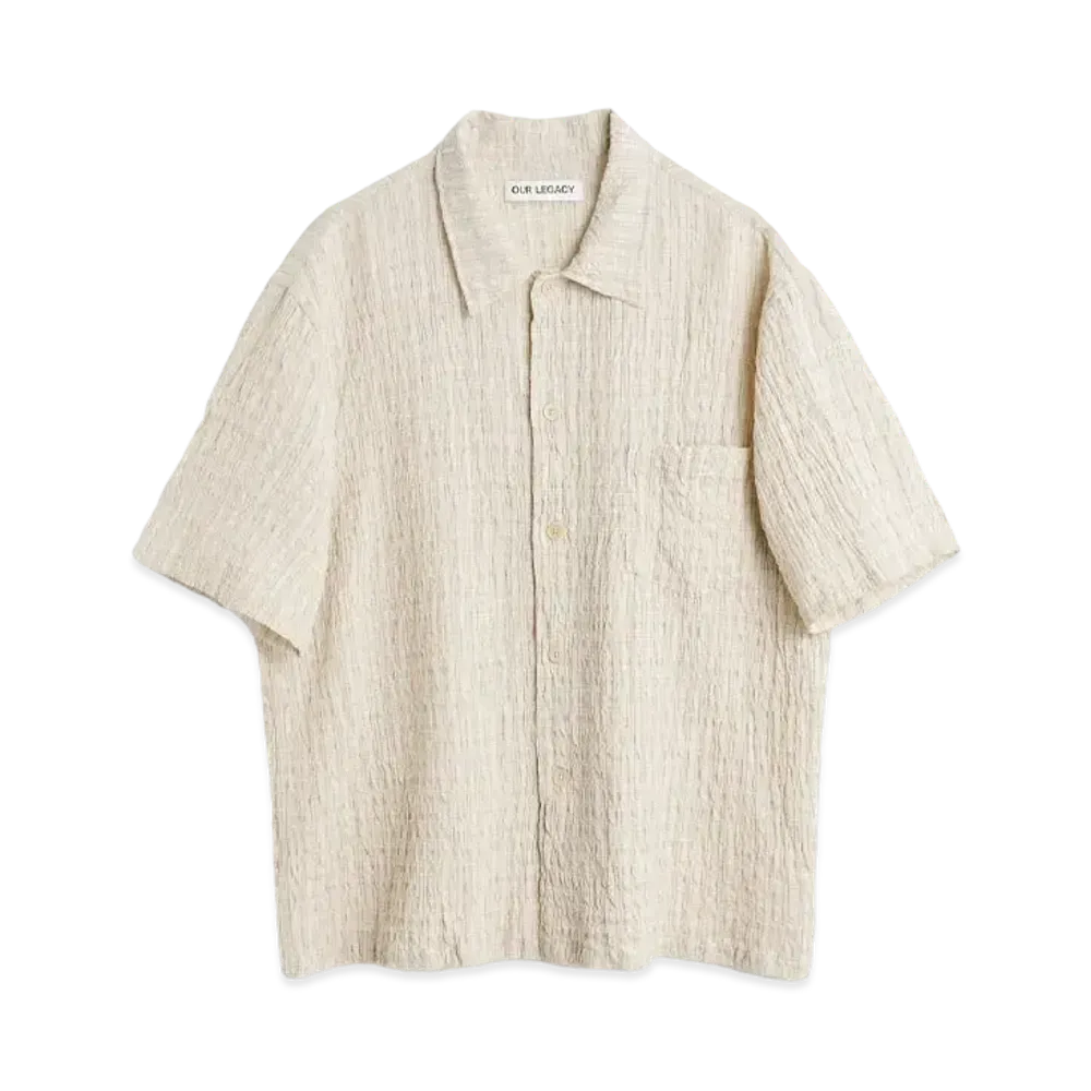 OUR LEGACY Box Shirt Shortsleeve Seersucker "Light Authentic"