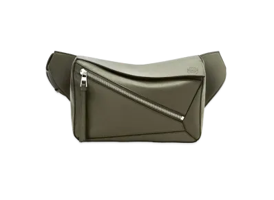 LOEWE Small Puzzle Bumbag In Classic Calfskin "Khaki Green"