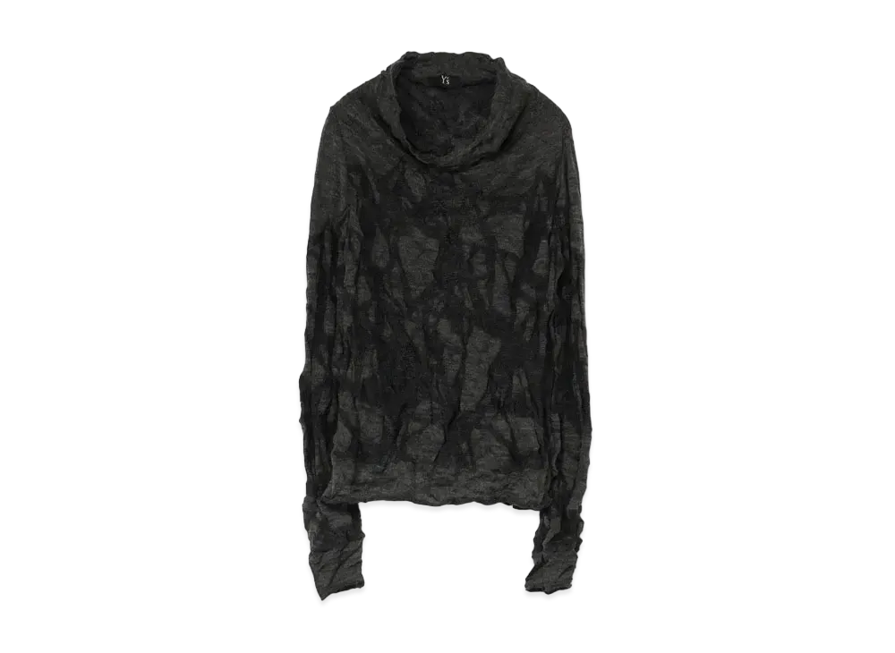 Yohji Yamamoto Y's GEOMETRIC LINK WRINKLE OFF NECK LONG SLEEVE PULLOVER "Charcoal"