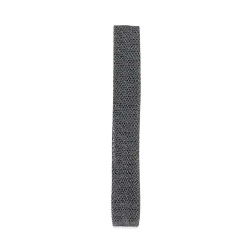 BEAMS Silk Knit Tie Solid "Gray"