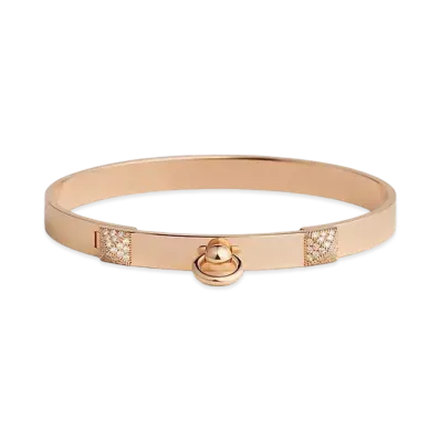 Hermes Collier de Chien Bracelet Small Model "Pink Gold/Diamond"