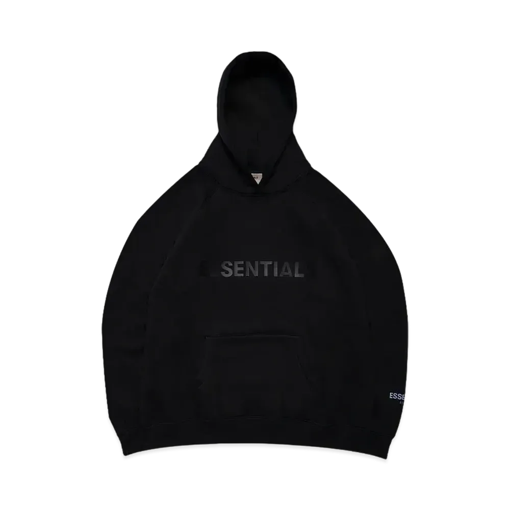 FEAR OF GOD ESSENTIALS 3D Silicon Applique Pullover Hoodie "Black"
