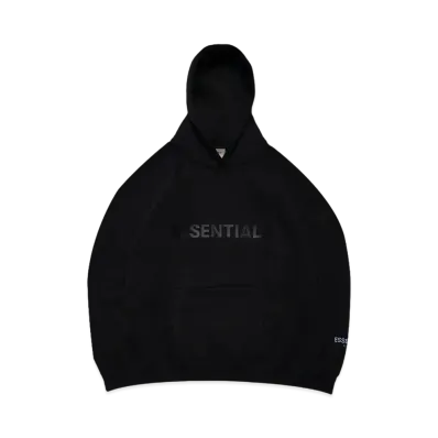 FEAR OF GOD ESSENTIALS 3D Silicon Applique Pullover Hoodie "Black"