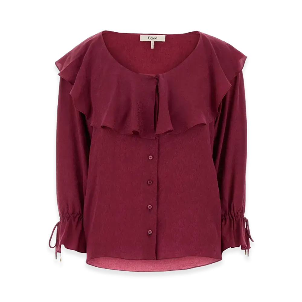 Chloe Women's Tyrian Silk Blouse "Purple"