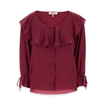 Chloe Women's Tyrian Silk Blouse "Purple"