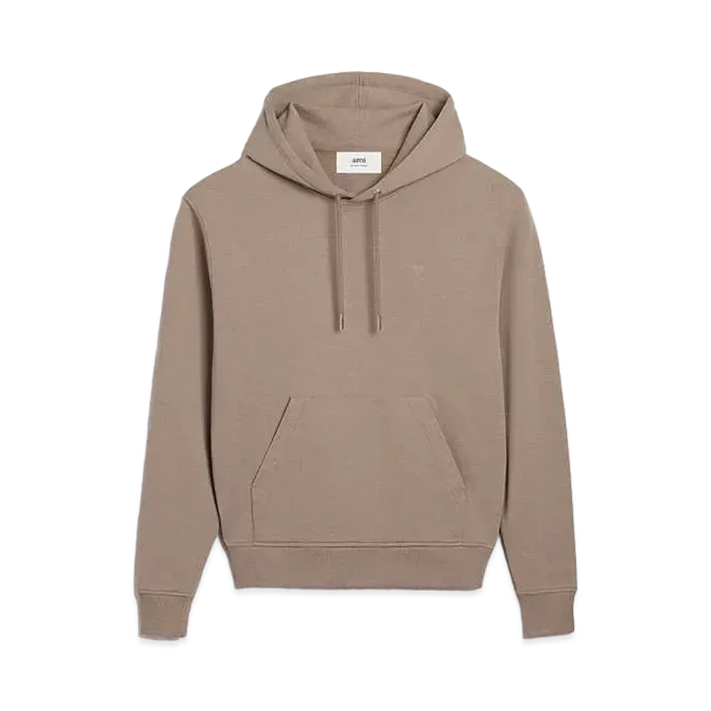 AMI PARIS Loop Back Organic Cotton Fleece Parka "Light Tope"