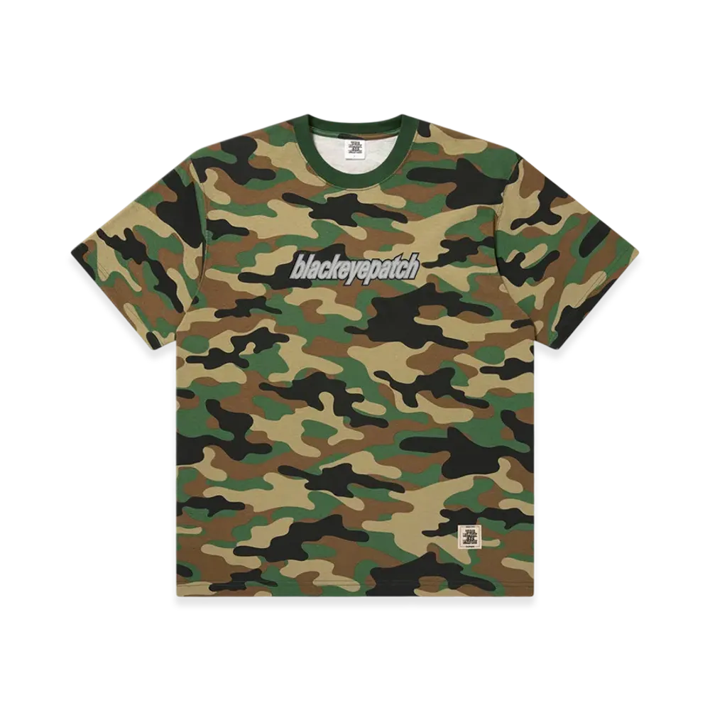 BlackEyePatch Lowercase Logo Tee "Woodland Camo"