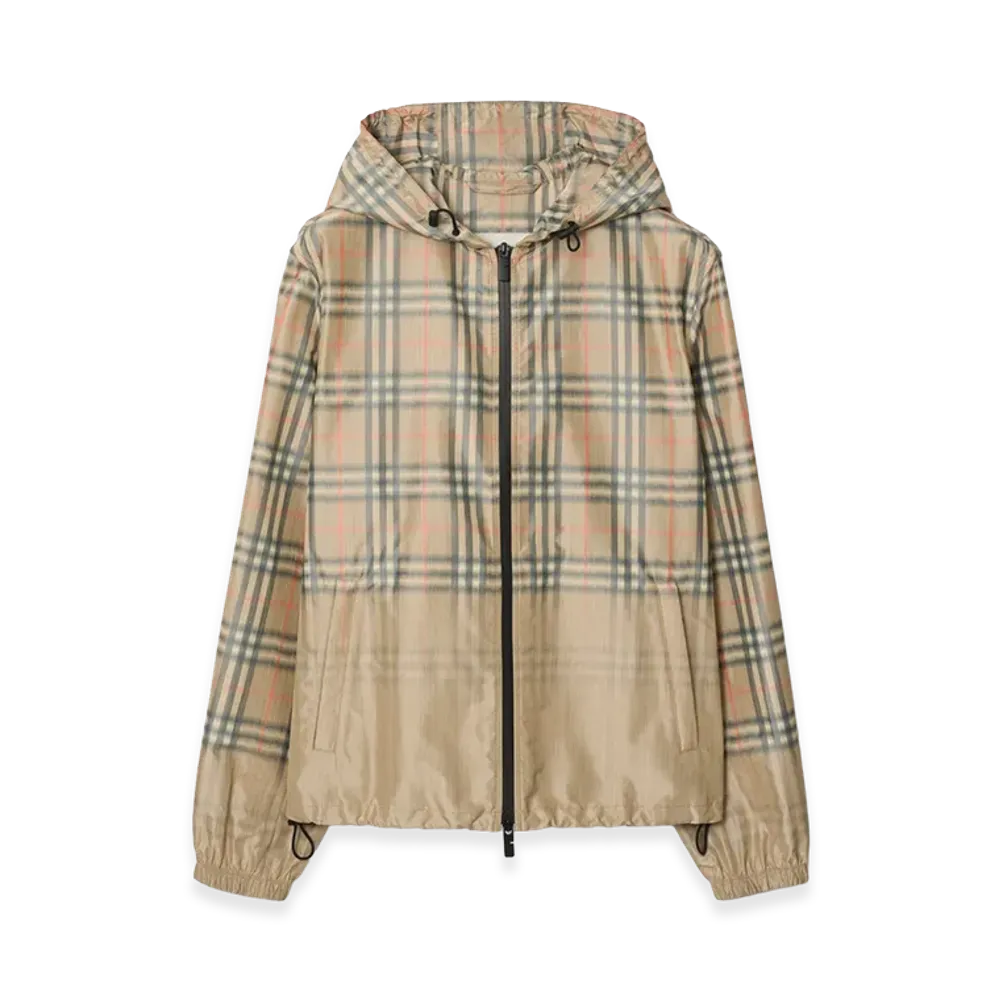 Burberry Gradient Check Hooded Jacket "Sand Beige"