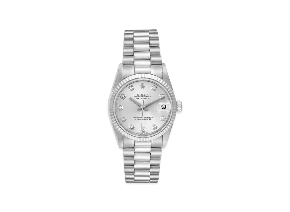 ROLEX Datejust 10P Diamonds "Silver/White Gold"