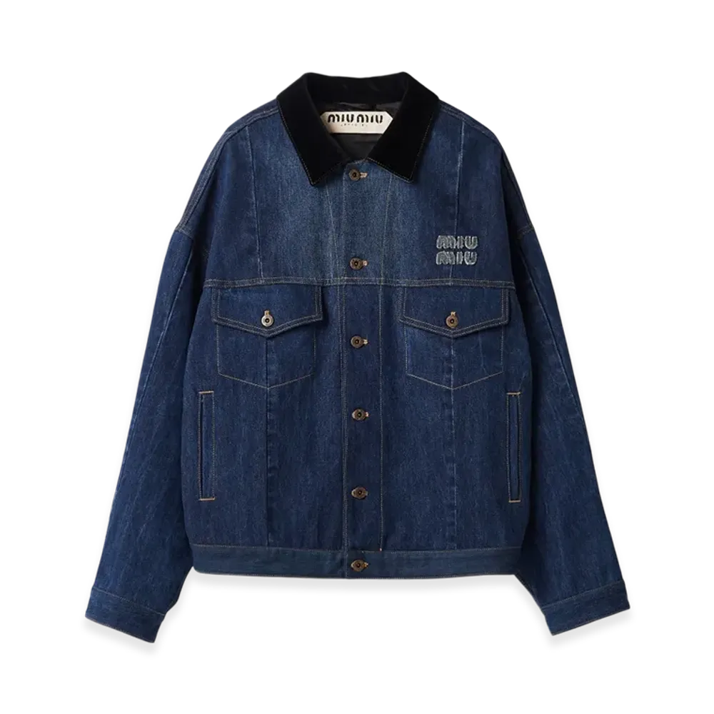 MIU MIU Women's Denim Trucker Jacket "Navy"