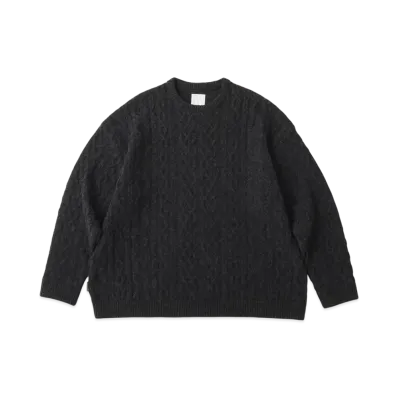 S.F.C Cable Crew Knit "Black Mix"