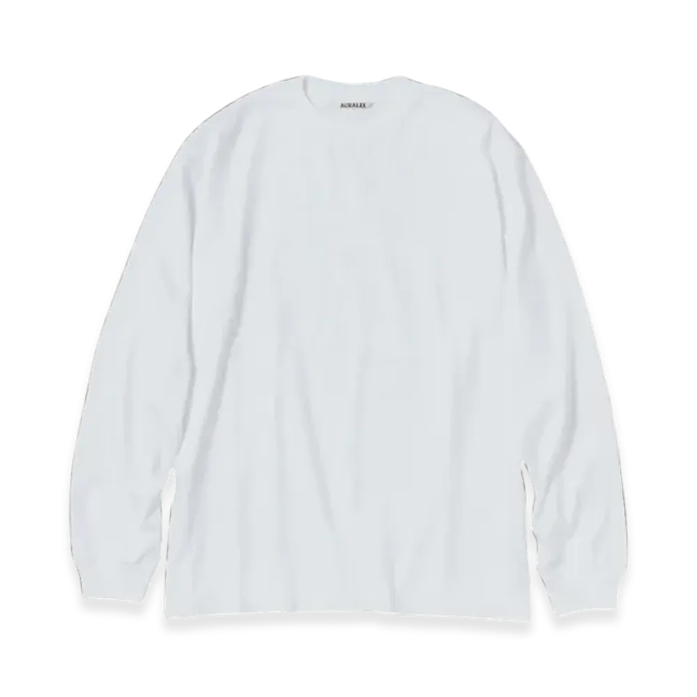 AURALEE Luster Plaiting L/S T-Shirt "White"