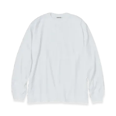 AURALEE Luster Plaiting L/S T-Shirt "White"